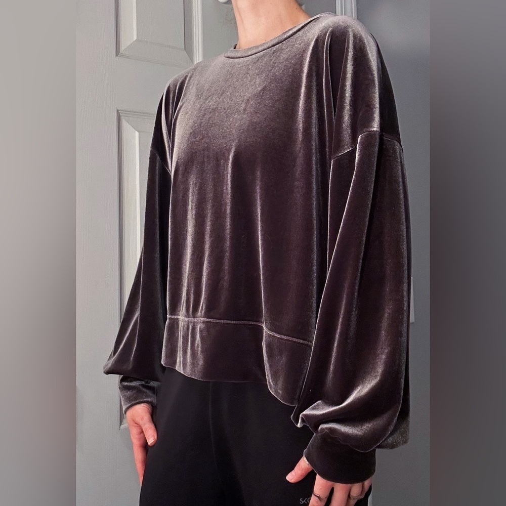 Madewell Velvety Long Sleeve Top, M